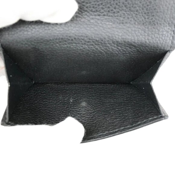 LOUIS VUITTON LV Logo Lock Mini Trifold Wallet Calf Leather Black - Picture 10 of 13